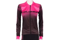 Dámský cyklistický dres Crussis, černá/růžová XL